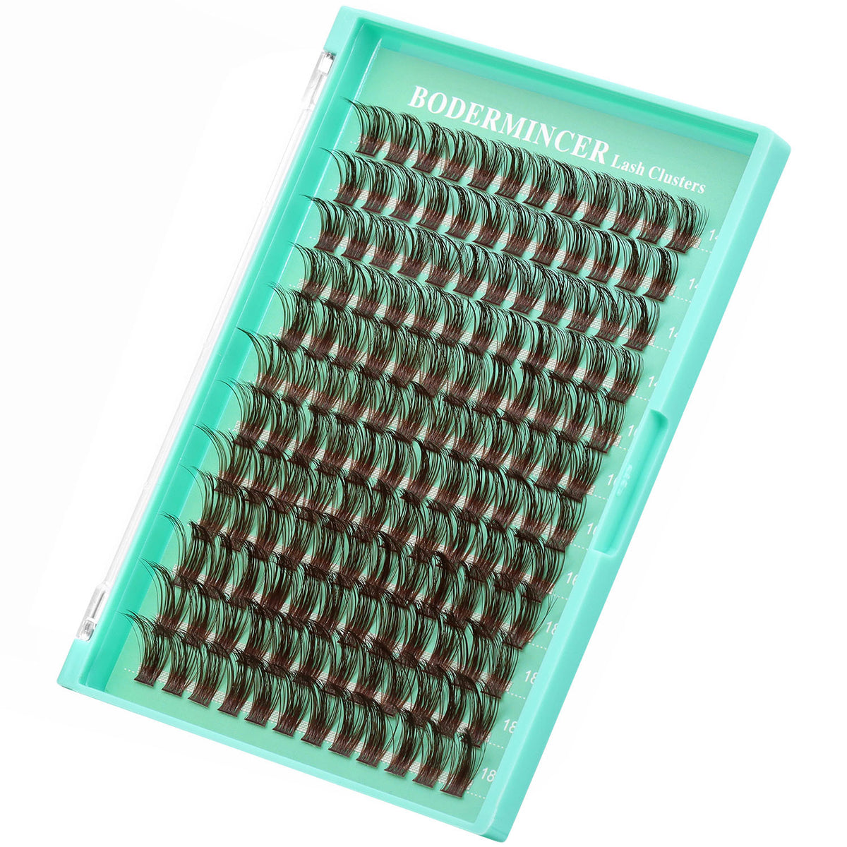 BODERMINCER M06# Dark Brown 14-16-18mm Mixed Lash Clusters Kit D Curl