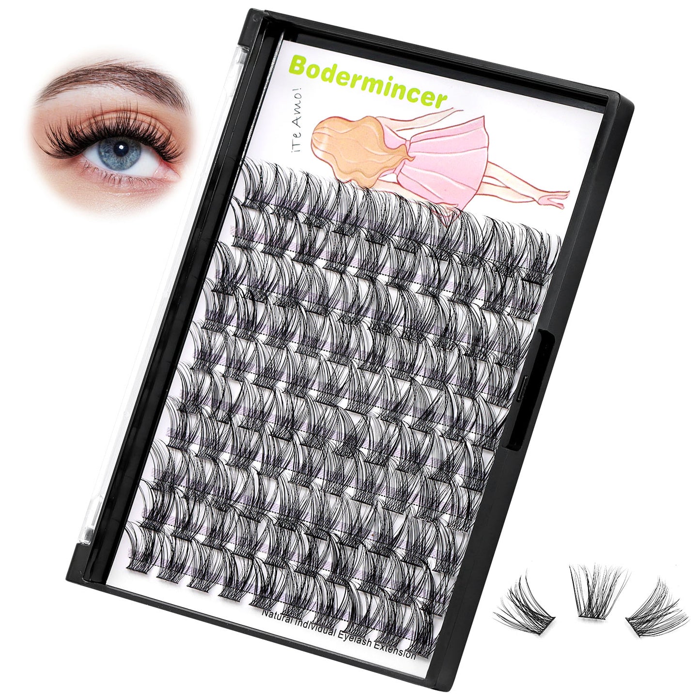 Bodermincer S0024# D Curl Lash Clusters 8-20mm to Choose