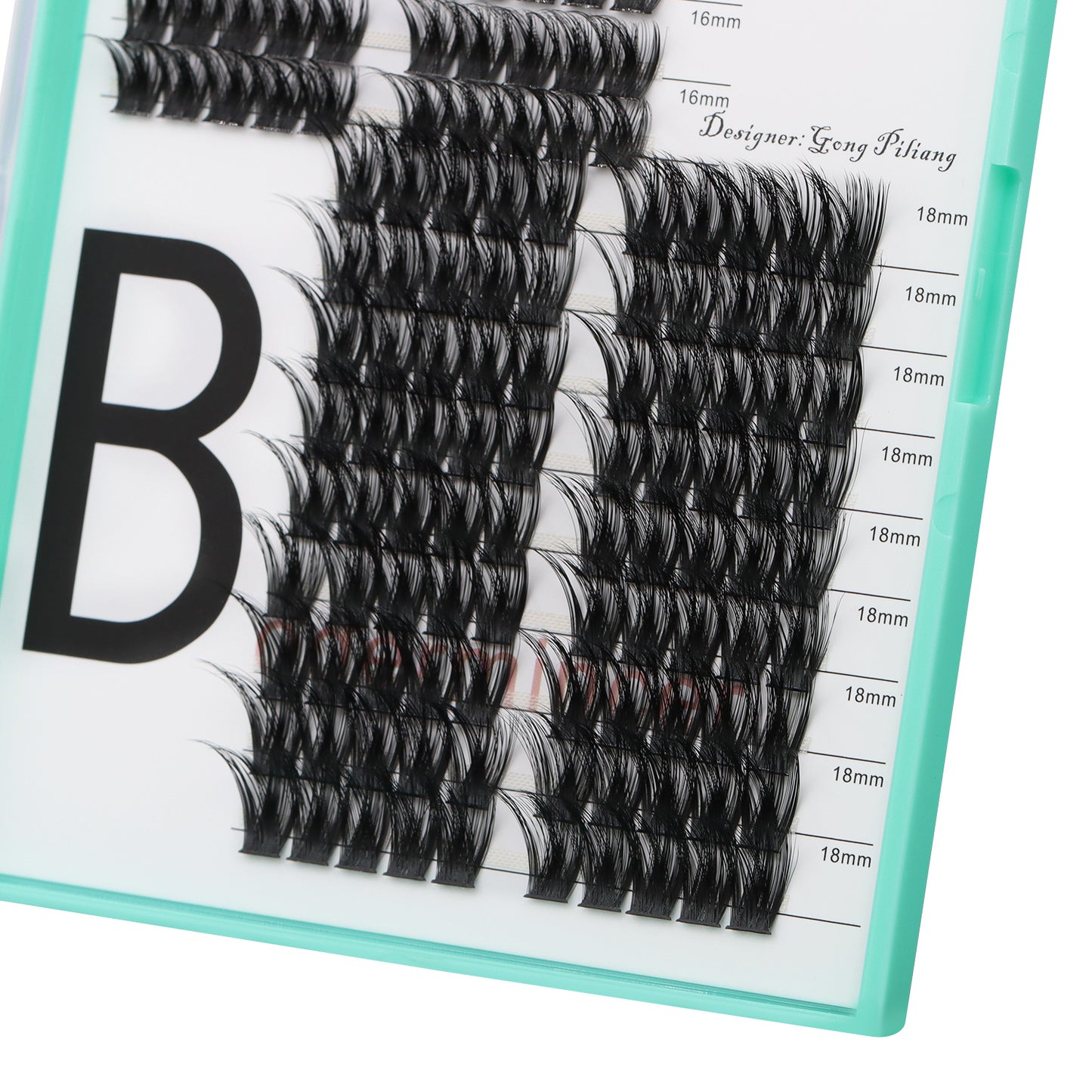 Bodermincer D Curl Black Lashes Clusters M03# 170pcs Per Tray 16-18mm Mixed Length