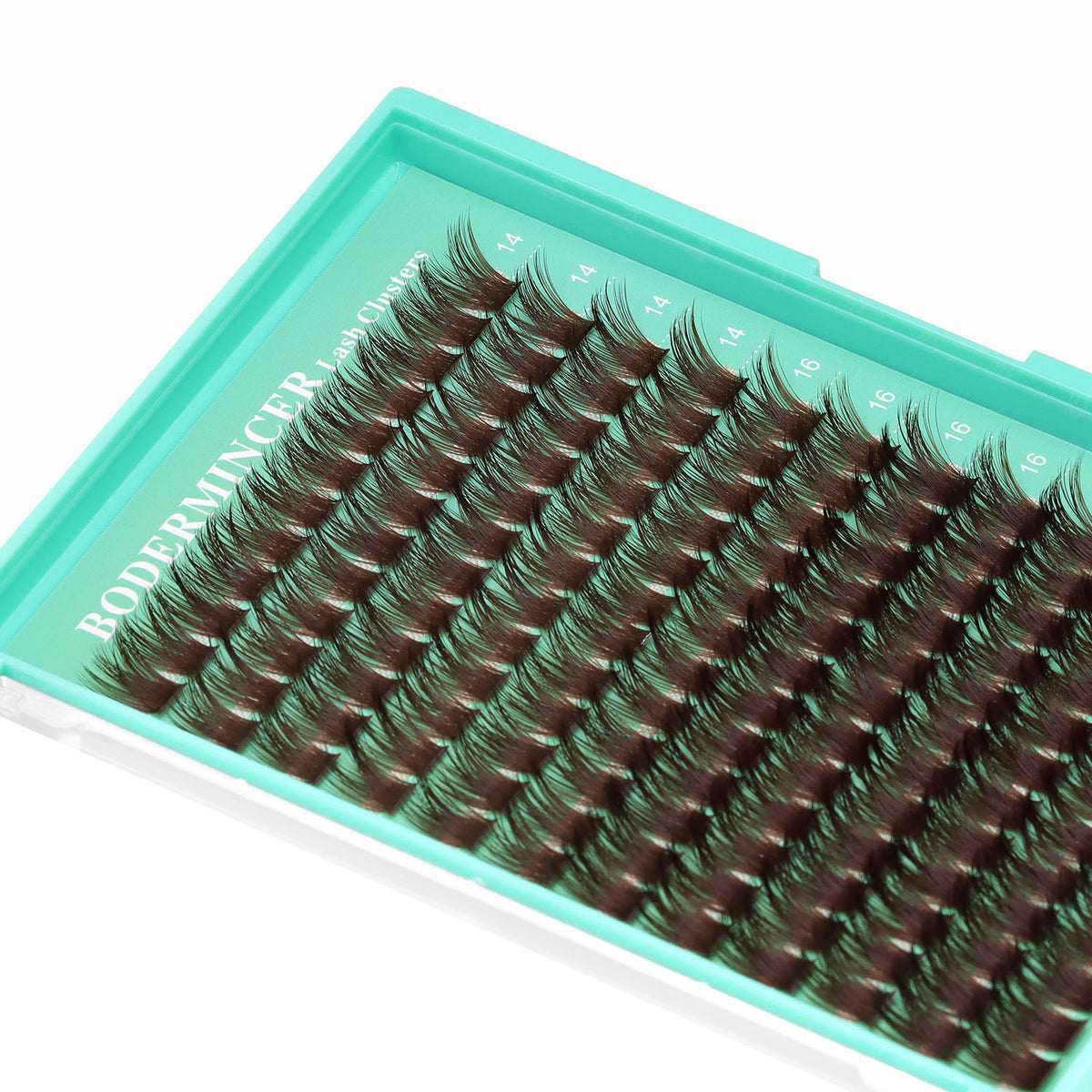 BODERMINCER M01 Dark Brown 14-16-18mm Mixed Lash Clusters Kit D Curl