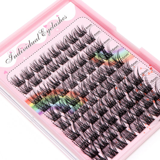 BODERMINCER Eyelashes Color Black C05# Lash Cluster 80pcs Large Tray Lash Cluster 10-12-14mm Mixed/14-16-18mm Mixed D Curl/DD Curl to Choose