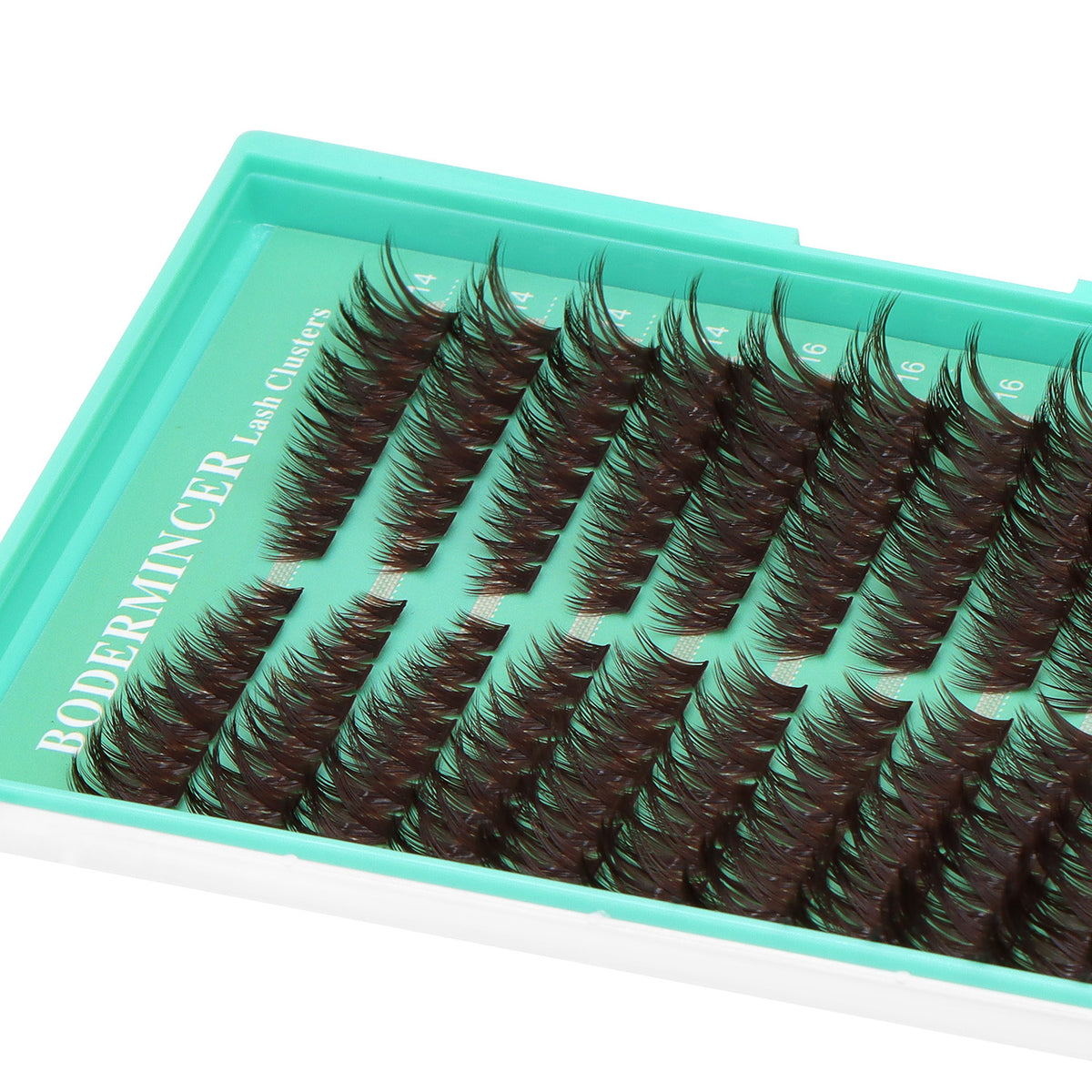 BODERMINCER 100D Pre-mapped Dark Brown 14-16-18mm Mixed Lash Clusters Kit D Curl