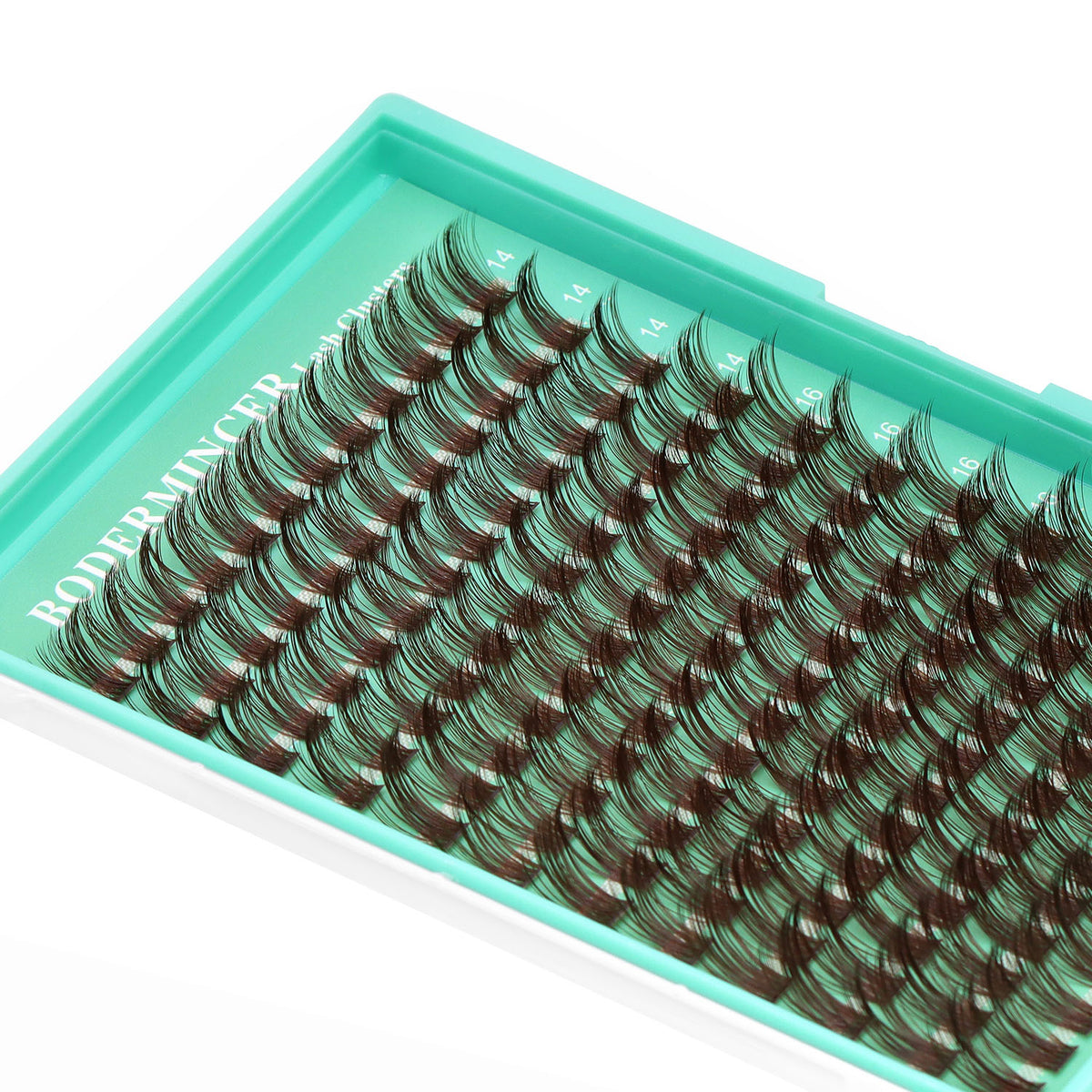 BODERMINCER M06# Dark Brown 14-16-18mm Mixed Lash Clusters Kit D Curl