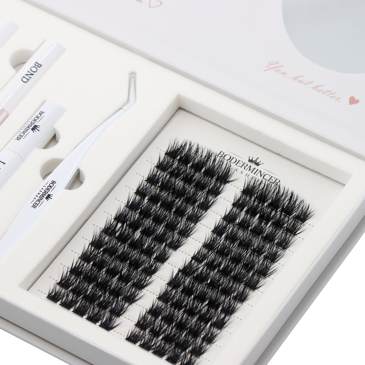 BODERMINCER Veloura-M04-Black 12-14-16mm Mixed Lash Clusters Kit