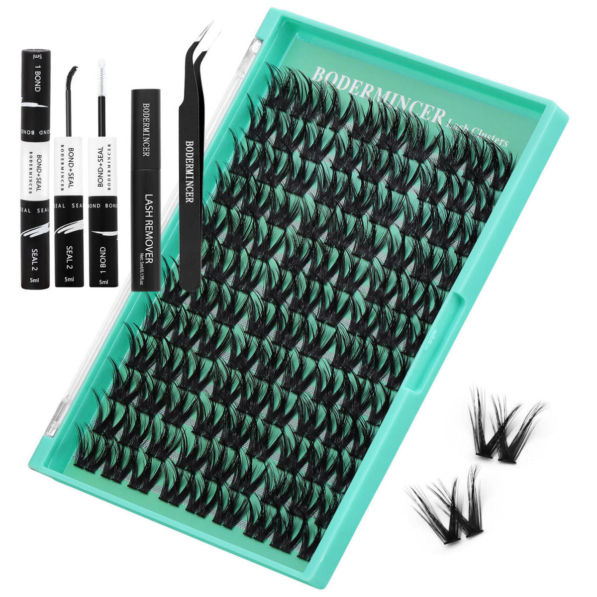 BODERMINCER M041# 14-16-18mm Mixed Lash Clusters Kit D Curl