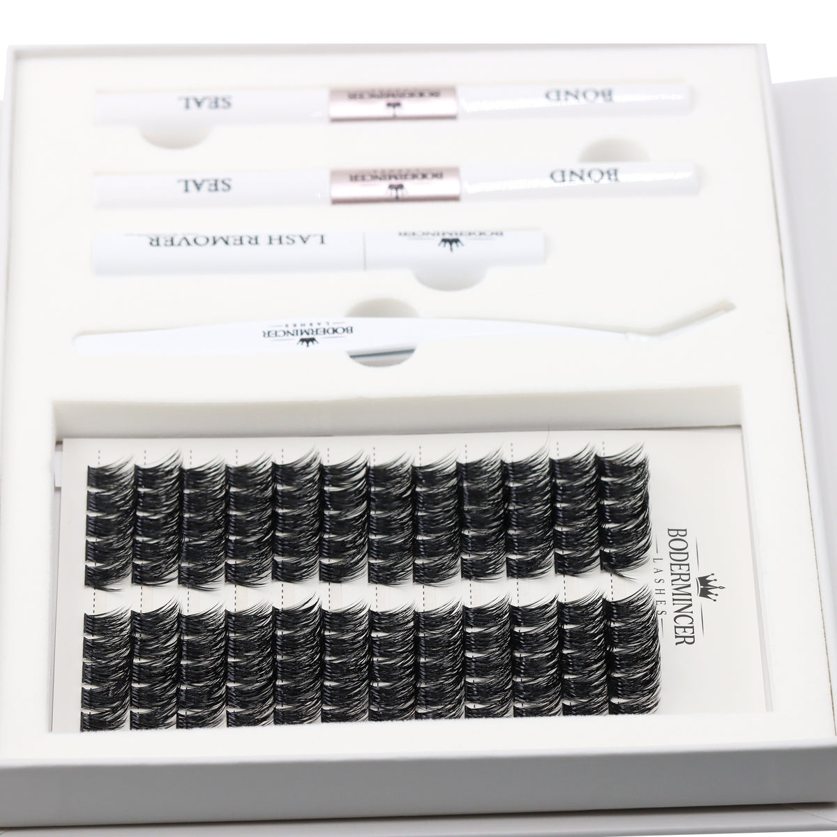 BODERMINCER Veloura-M04-Black 12-14-16mm Mixed Lash Clusters Kit
