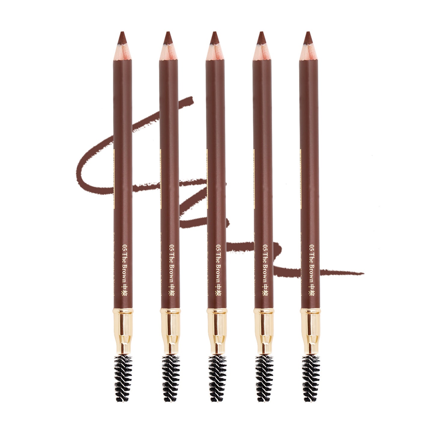Bodermincer 5pcs Eyebrow Pencils Black/Dark Brown/Light Brown/The Brown to Choose