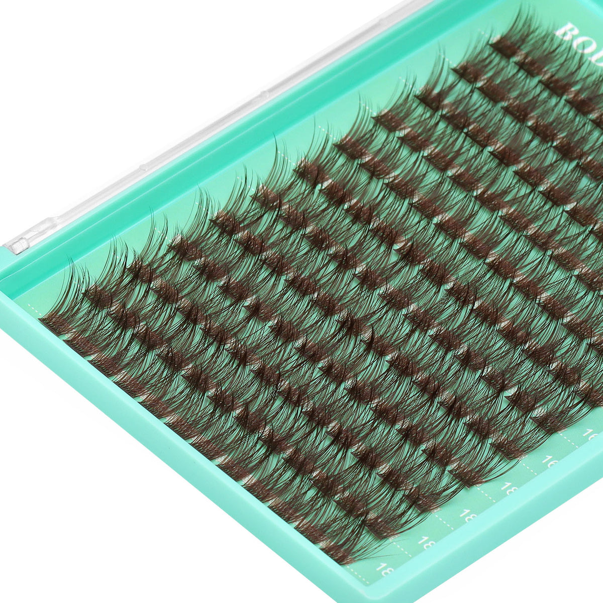 BODERMINCER M010# Dark Brown 14-16-18mm Mixed Lash Clusters Kit D Curl
