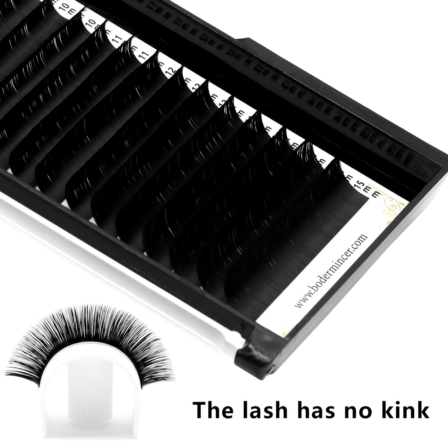 Bodermincer C Curl 16 Rows Individual Lash Extensions Volume Lash Extensions 8-15mm MIX Thickness 0.03/0.05/0.07/0.10/0.15/0.18/0.20 thickness Super Matte Black Tray Professional Supplies for Lash Salon