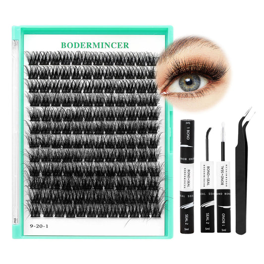 Bodermincer X008 False Lashes 14-16-18-20mm Mixed Fluffy Lash Clusters Kit