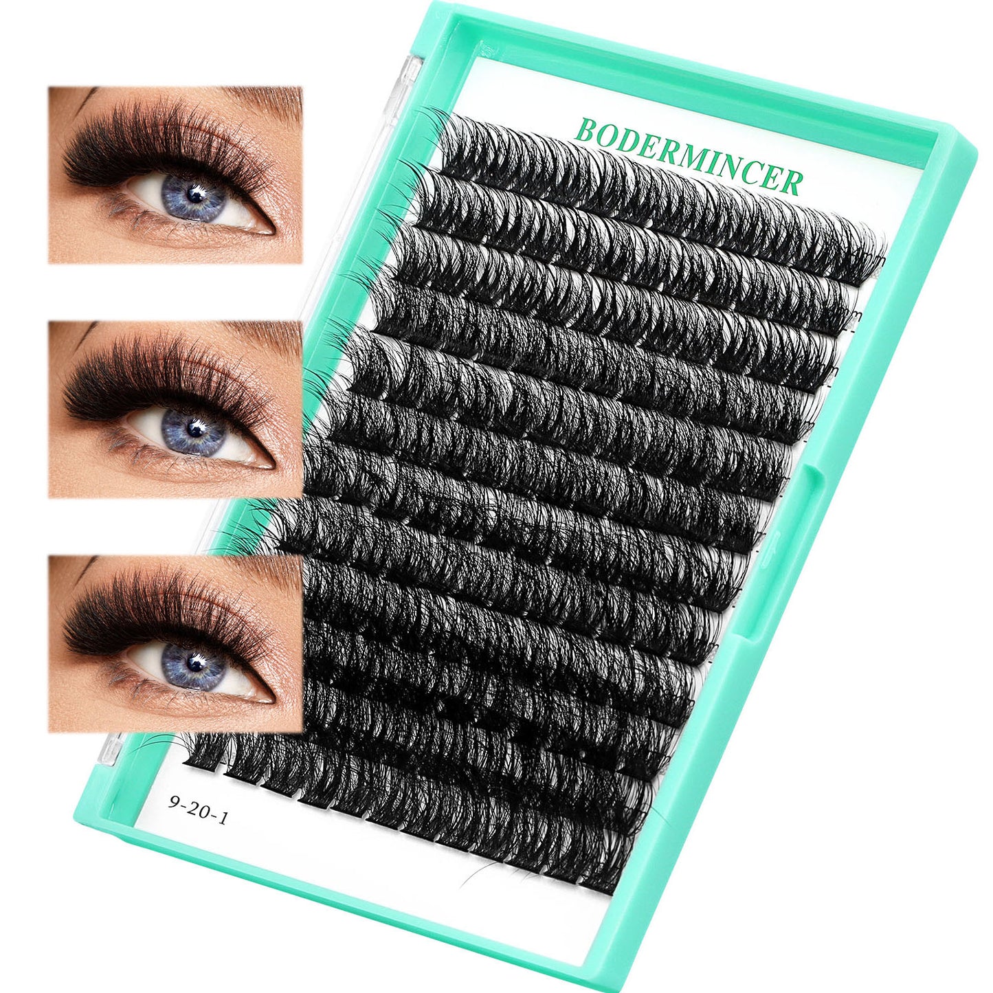 Bodermincer X008 False Lashes 14-16-18-20mm Mixed Fluffy Lash Clusters Kit