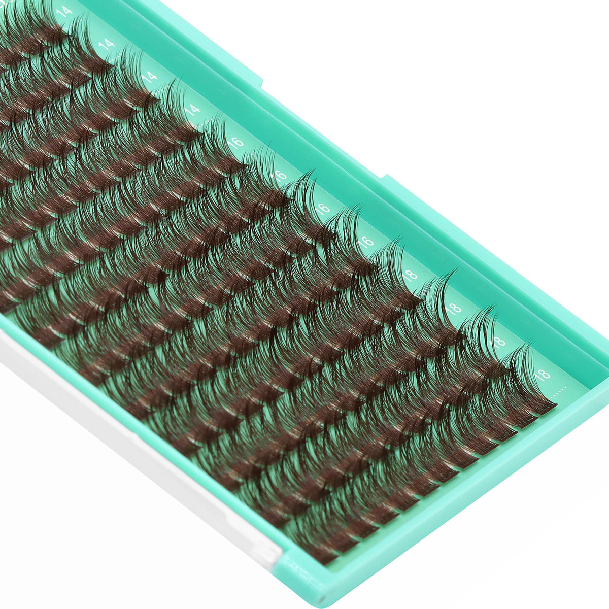 BODERMINCER M010# Dark Brown 14-16-18mm Mixed Lash Clusters Kit D Curl