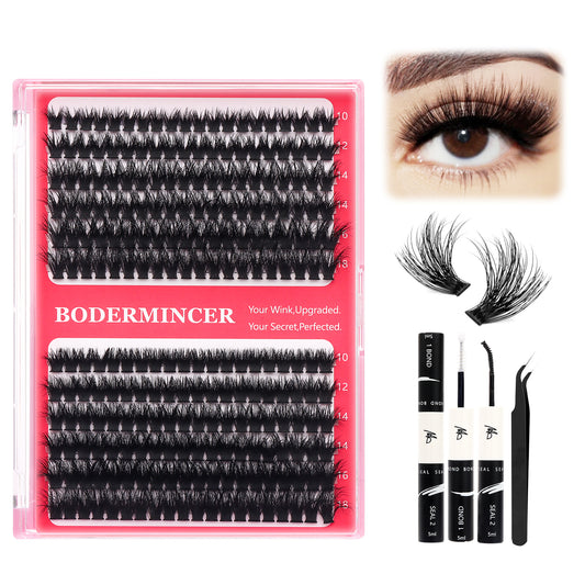 BODERMINCER 100D Fluffy Lash Cluster Kit 10-12-14-16-18mm Mixed