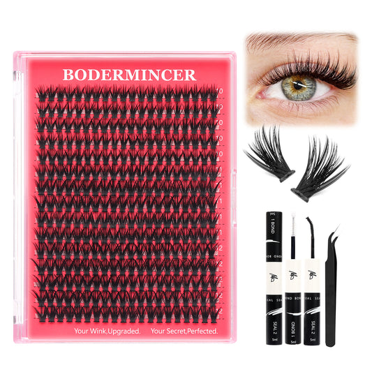 BODERMINCER 40D 10-11-12mm Mixed Individual Lash Clusters Kit D curl