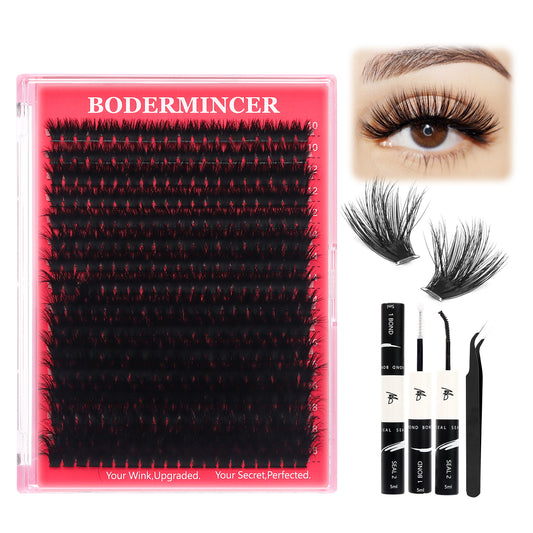 BODERMINCER 100D 12-14-16-18mm Mixed Fluffy Lash Cluster Kit