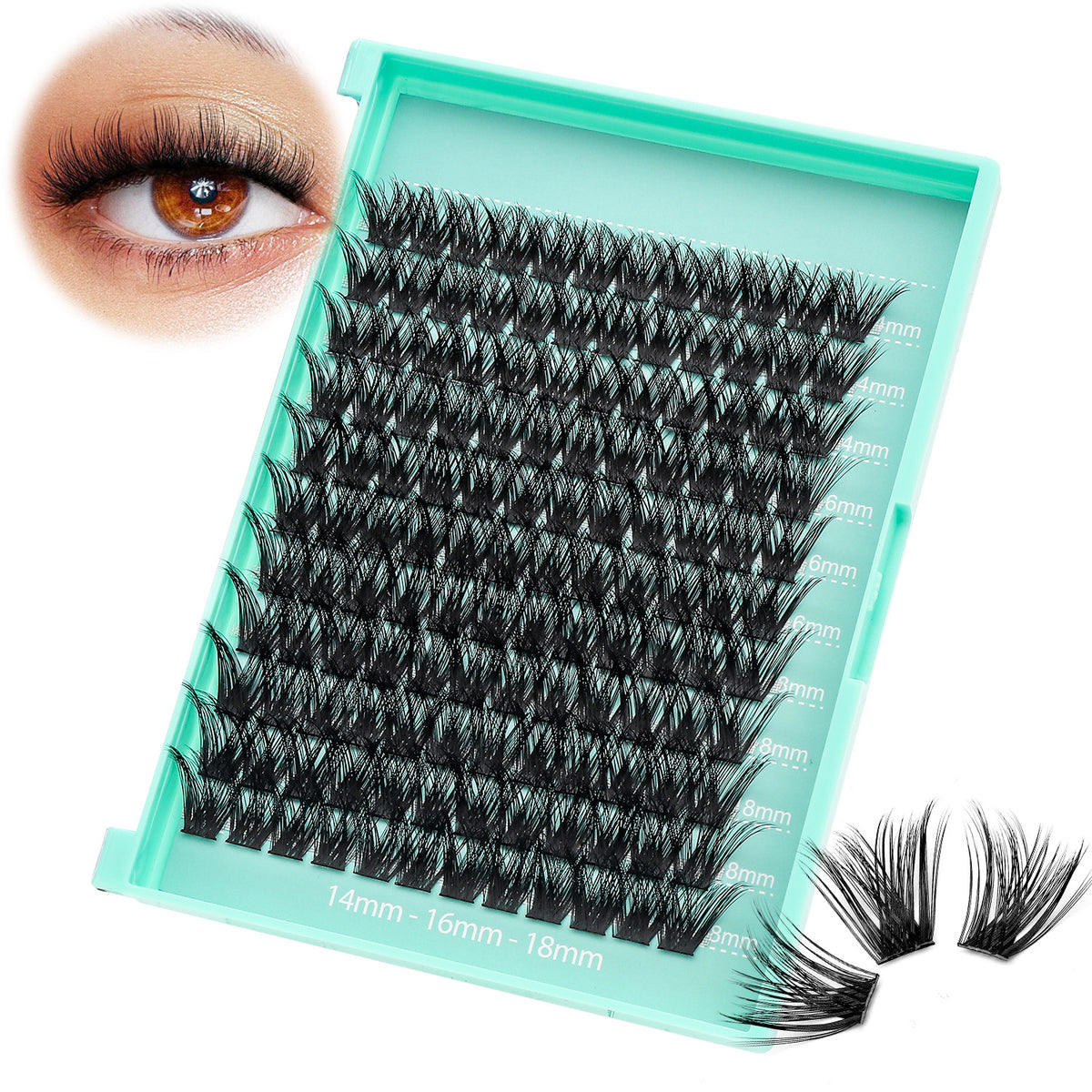 BODERMINCER M033# 14-16-18mm Mixed Lash Clusters Kit D Curl