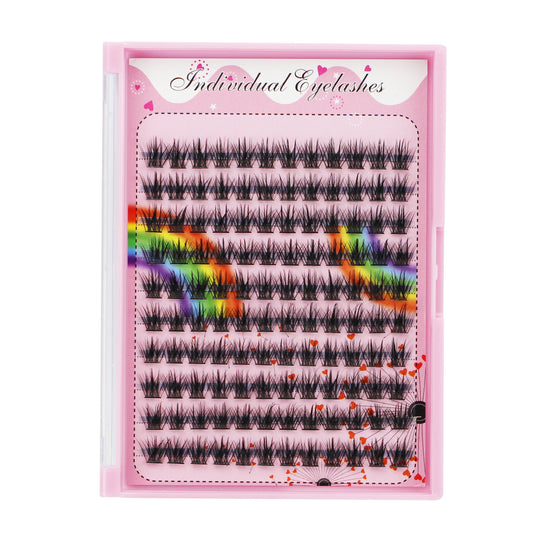 BODERMINCER Eyelashes Color Black C02# Lash Cluster Large Tray 120pcs Lash Cluster C Curl/D Curl/DD Curl TO Choose