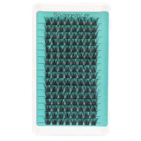 BODERMINCER M10# Color Black D Curl 16 Rows Natural Extensions Individual False Eyelashes Lash Clusters 8mm/10mm/12mm/14mm/16mm/18mm to Choose