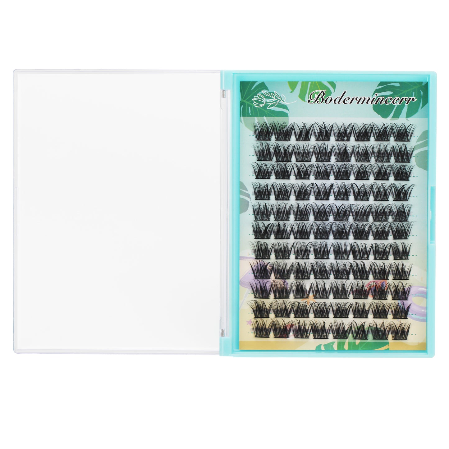 BODERMINCER M05# Color Black C Curl/D Curl/DD Culr 12 Rows 96pcs Natural Extensions Individual False Eyelashes Lash Clusters Lash Cluster Extensions 10mm/12mm/14mm/16mm/18mm to Choose