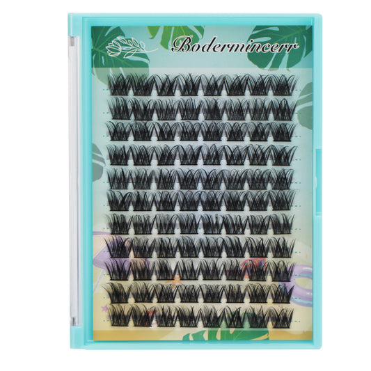 BODERMINCER M05# Color Black C Curl/D Curl/DD Culr 12 Rows 96pcs Natural Extensions Individual False Eyelashes Lash Clusters Lash Cluster Extensions 10mm/12mm/14mm/16mm/18mm to Choose